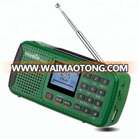 Portable FM AM NOAA Weather Emergency Radio Hand Crank Solar Bluetooth MP3 Player home fm radio TIVDIO HR-11W