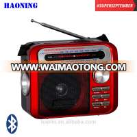 BEST SALE HAONING AM FM MW SW USB SD PORTABLE BLUETOOTH RADIO WITH TORCH