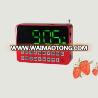 customized promotional flashlight alarm clock radio am fm speaker, design cheap mini digital fm plastic portable radio with usb